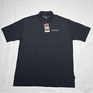 NIKE Men’s Golf Polo Shirt L Cool Black Chopin Potato Vodka Logo 167316 NWT